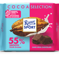 RITTER SPORT COCOA SELECTION SMOOTH 55% 100 GR