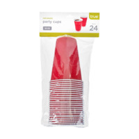 PLASTIC RED PARTY CUPS PK. 24 1